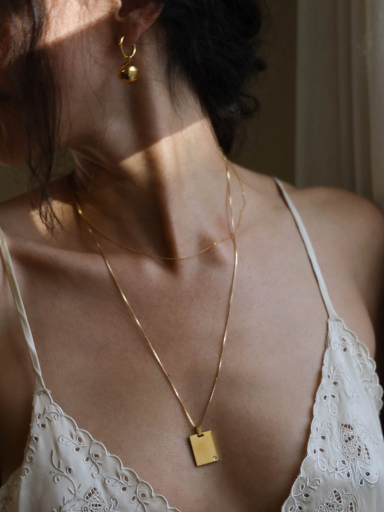 22" Vintage Square Chain Necklace bagatiba