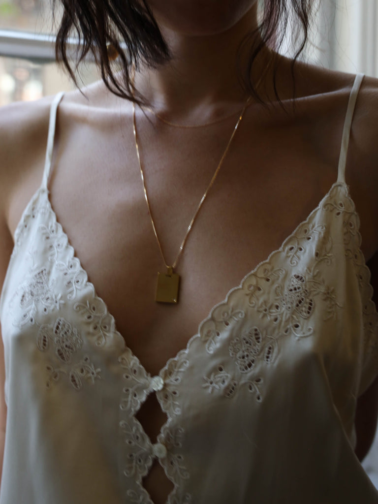 22" Vintage Square Chain Necklace bagatiba