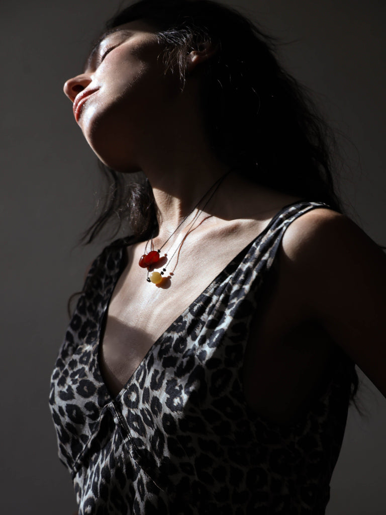 Double Red Agate Necklace necklace Bagatiba