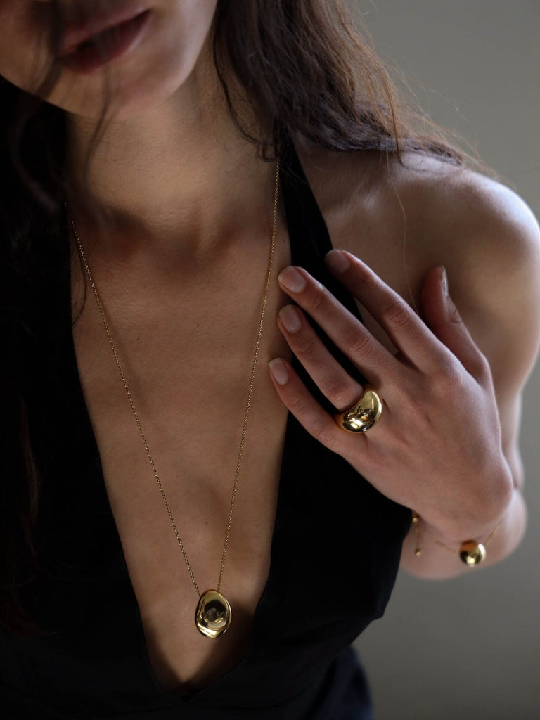Large Gold Orb Ring Ring bagatiba