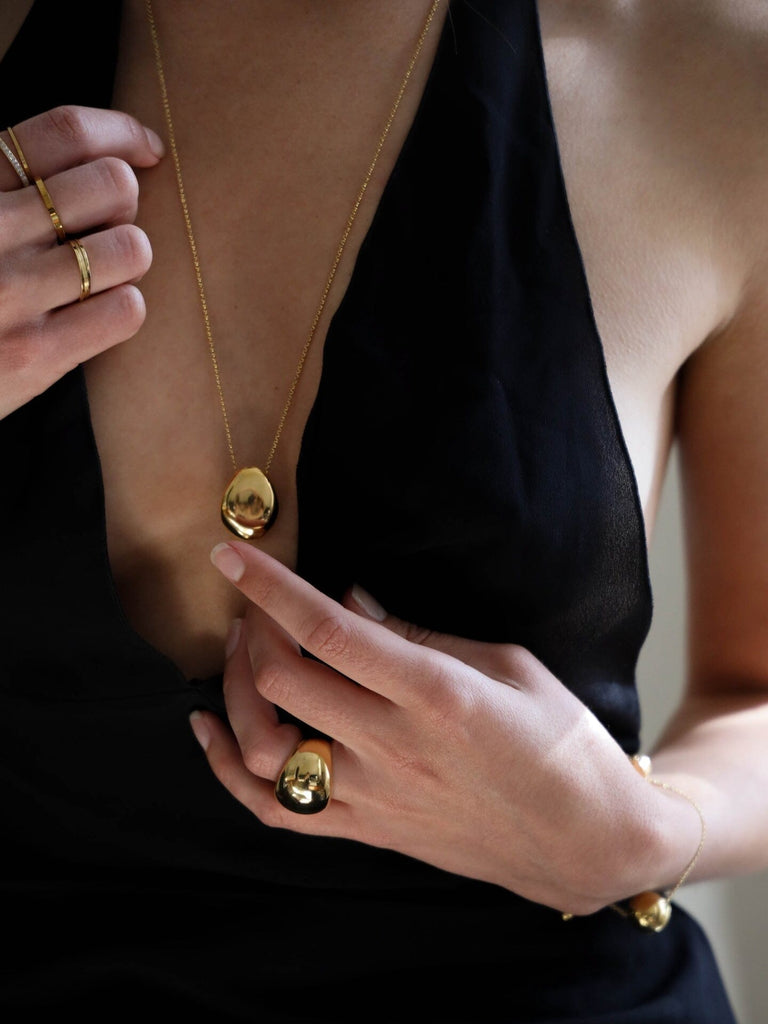 Large Gold Orb Ring Ring bagatiba