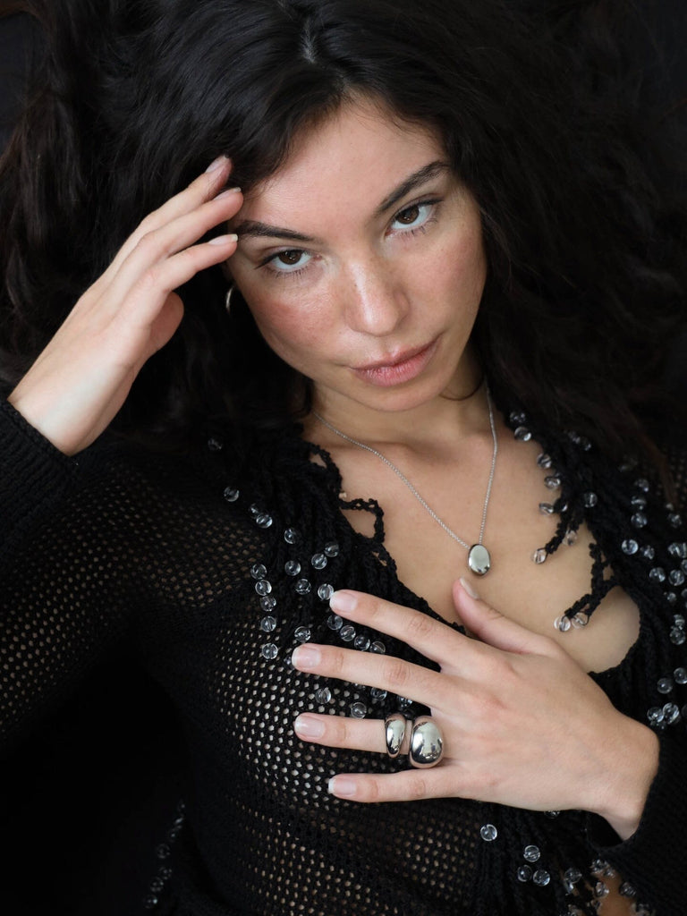 Large Silver Orb Ring Ring bagatiba