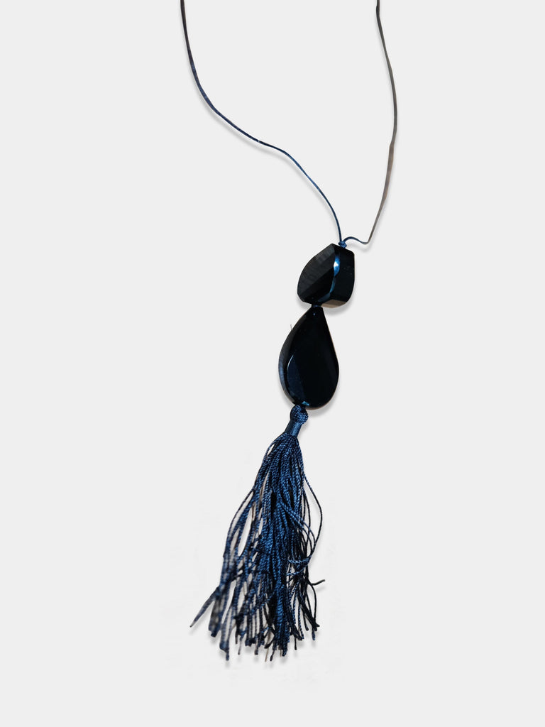 Onyx Tassel Necklace necklace Bagatiba