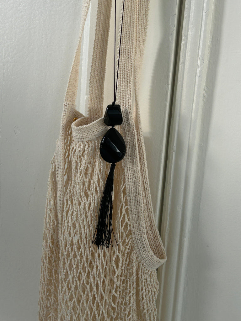 Onyx Tassel Necklace necklace Bagatiba