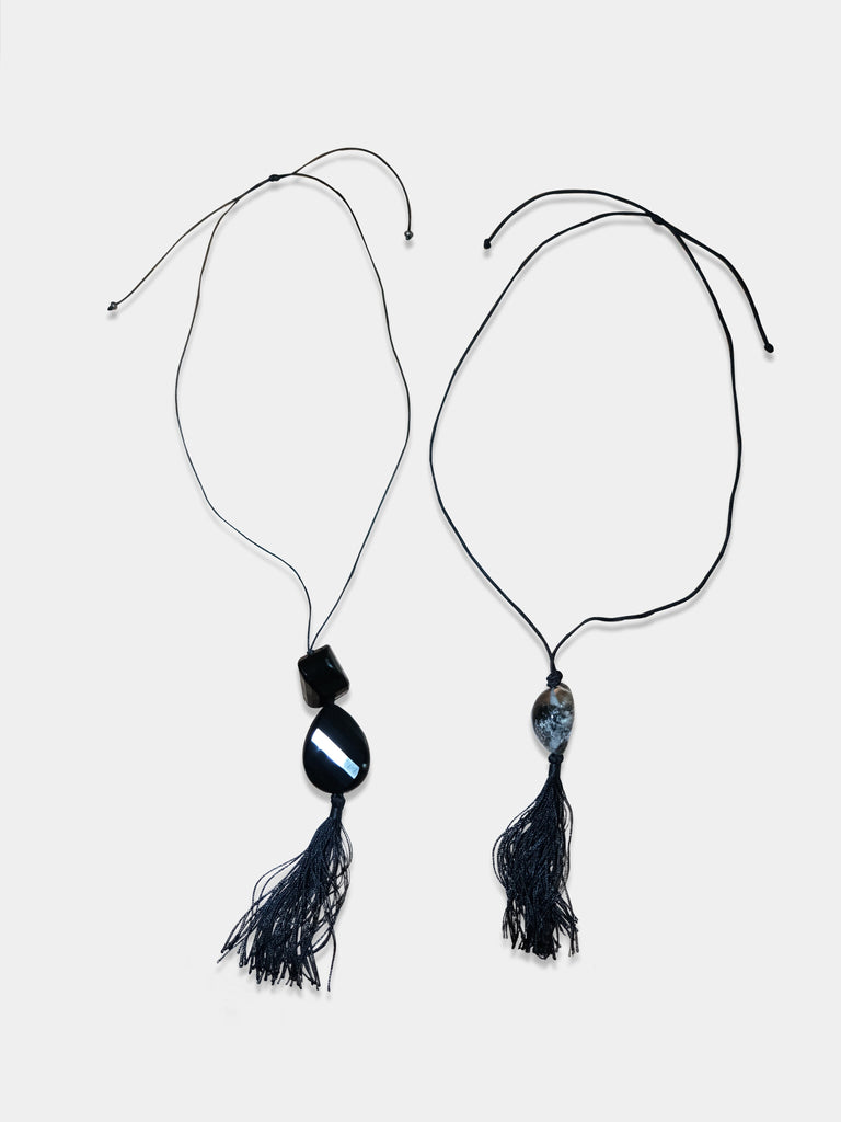 Onyx Tassel Necklace necklace Bagatiba