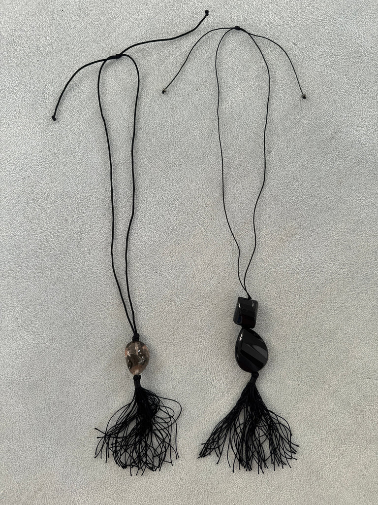 Onyx Tassel Necklace necklace Bagatiba