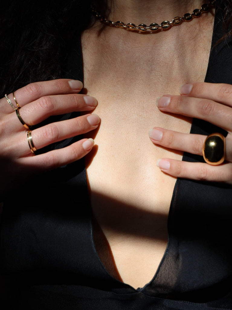 Polished Gold Ring Ring Bagatiba