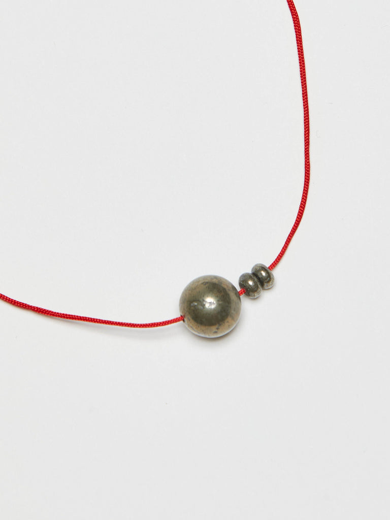 Red Pyrite Ball Necklace necklace Bagatiba