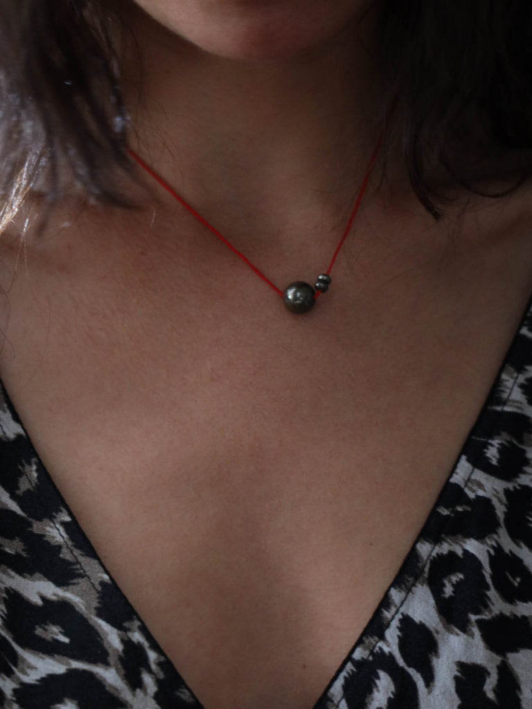 Red Pyrite Ball Necklace necklace Bagatiba