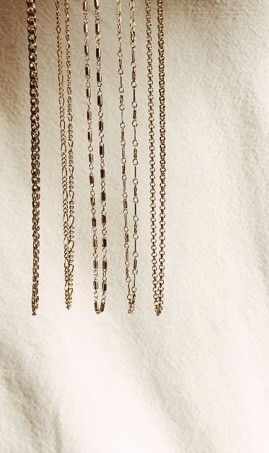 Cropped view of 111 Choker shown with other choker chain styles Bagatiba