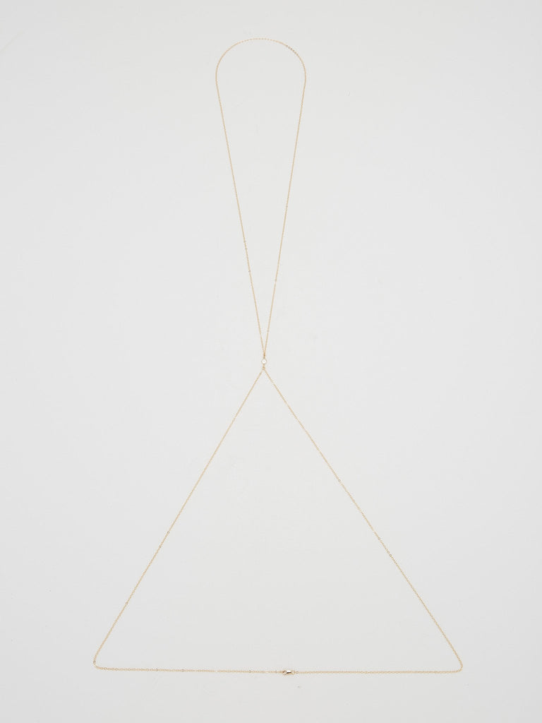 Full view flat lay of 14K Emma Body Chain Body Bagatiba
