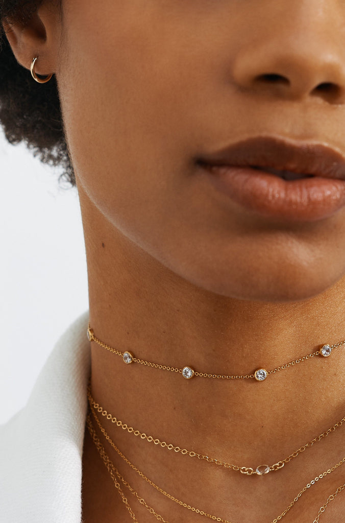 Close up crop on model 14K Emma Choker Choker Bagatiba