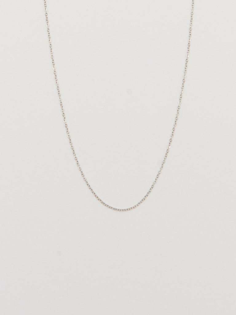 14K White Gold 18" Simple Necklace Necklace bagatiba