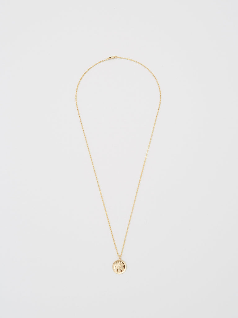 Full view flat lay front side 20" Pray For Mary Oval Necklace Necklace bagatiba