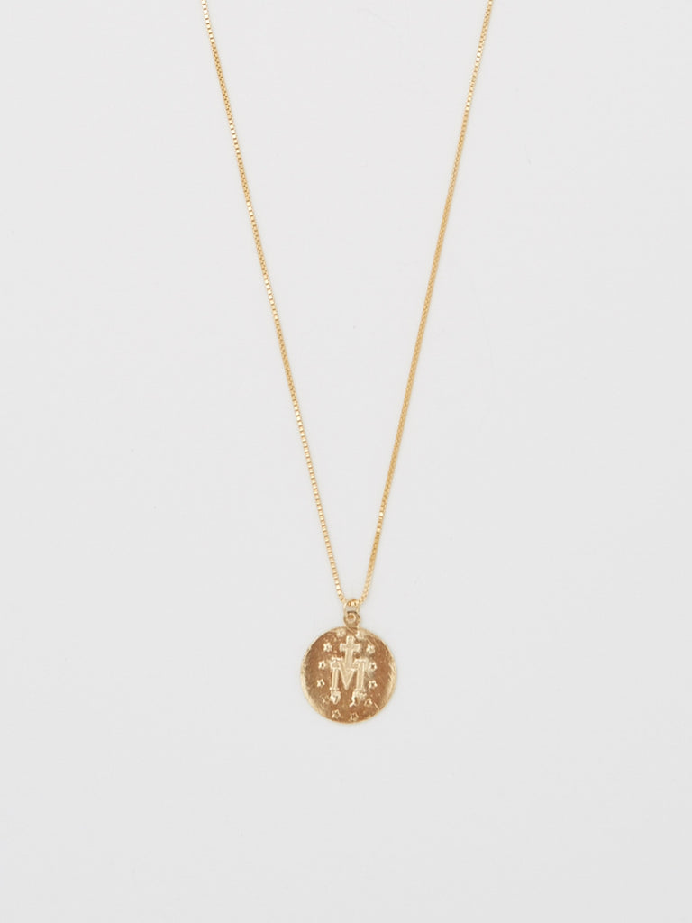 Cropped view reverse side 22" Pray For Mary Square Necklace Necklace bagatiba