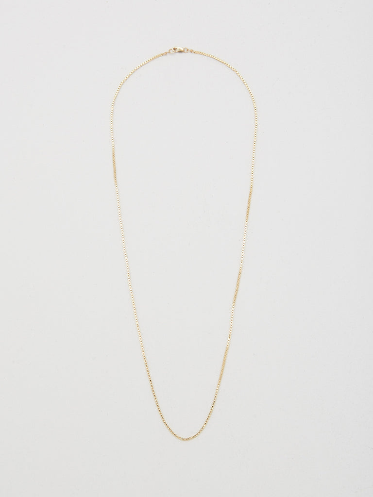Full view flat lay of 22" Thick Vintage Square Chain Necklace bagatiba