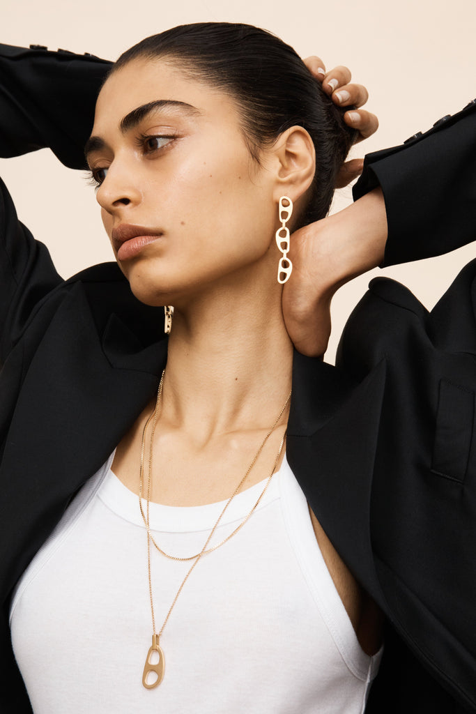 22" Thick Vintage Square Chain Necklace bagatiba