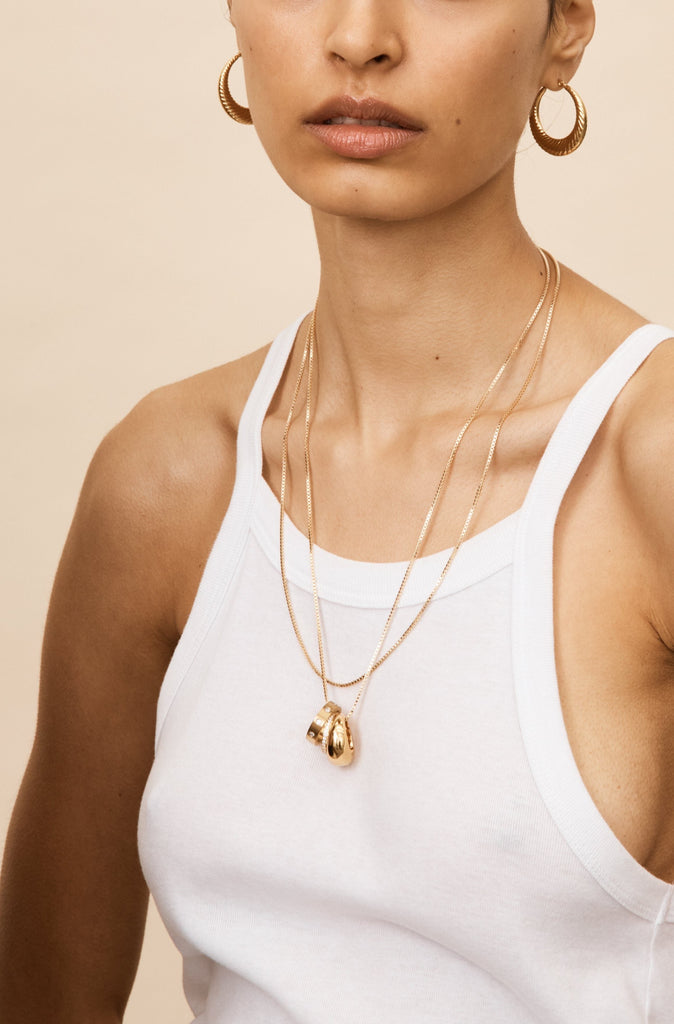 22" Thick Vintage Square Chain Necklace bagatiba