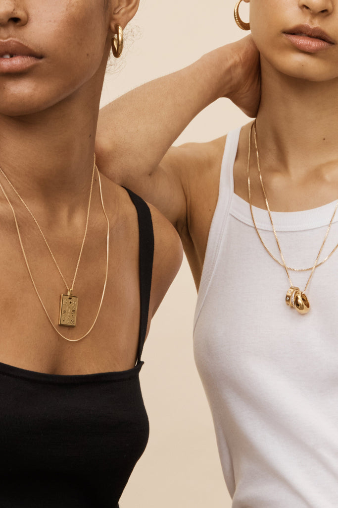 22" Thick Vintage Square Chain Necklace bagatiba