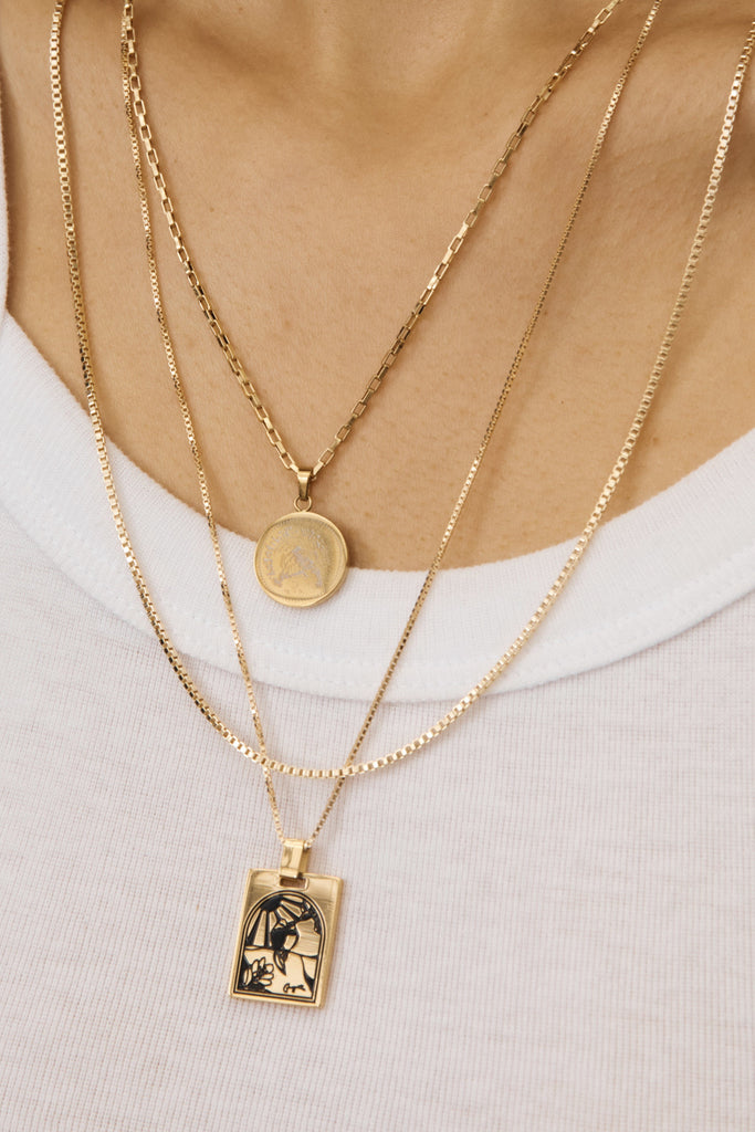 22" Thick Vintage Square Chain Necklace bagatiba