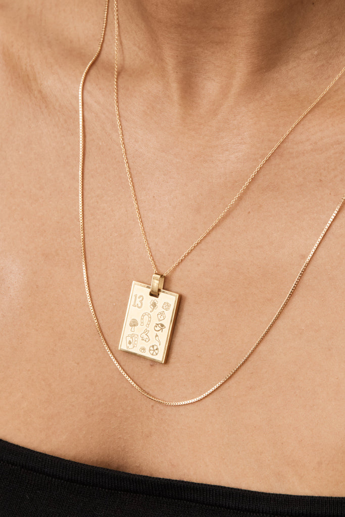 22" Vintage Square Chain Necklace bagatiba