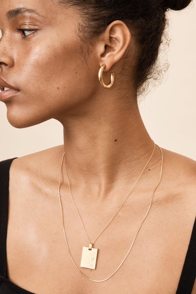 22" Vintage Square Chain Necklace bagatiba