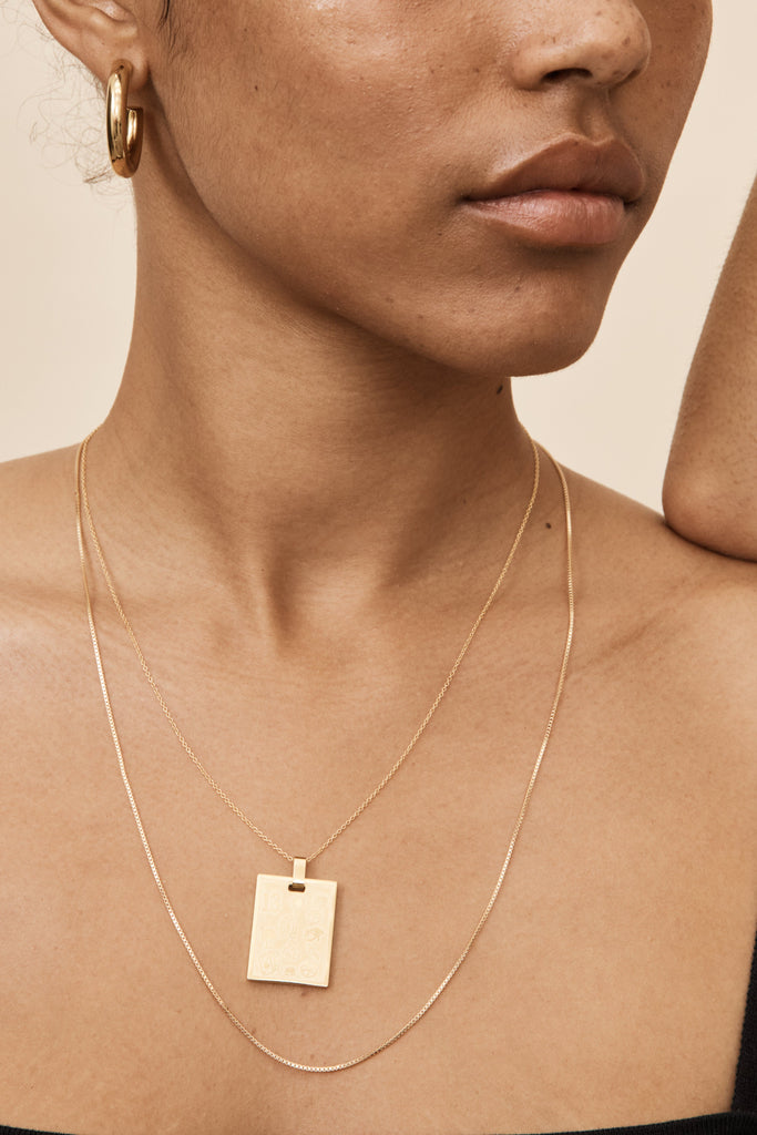 22" Vintage Square Chain Necklace bagatiba