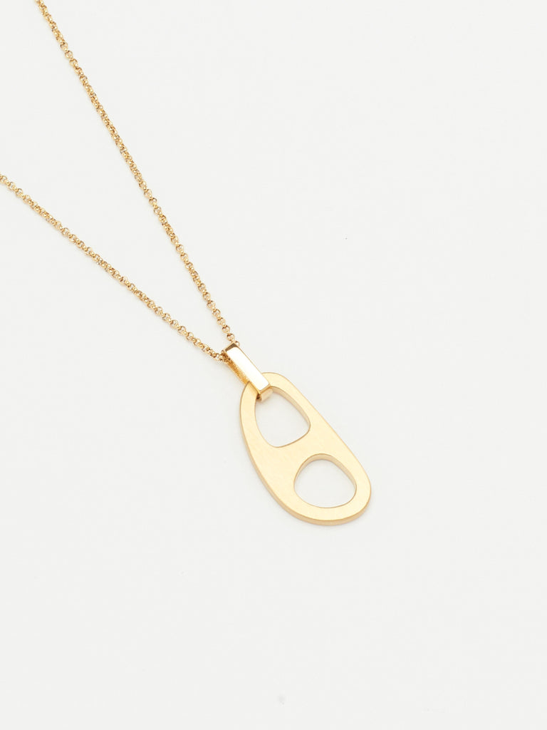 Detail flat lay of Adjustable Gold Tab Necklace Necklace bagatiba