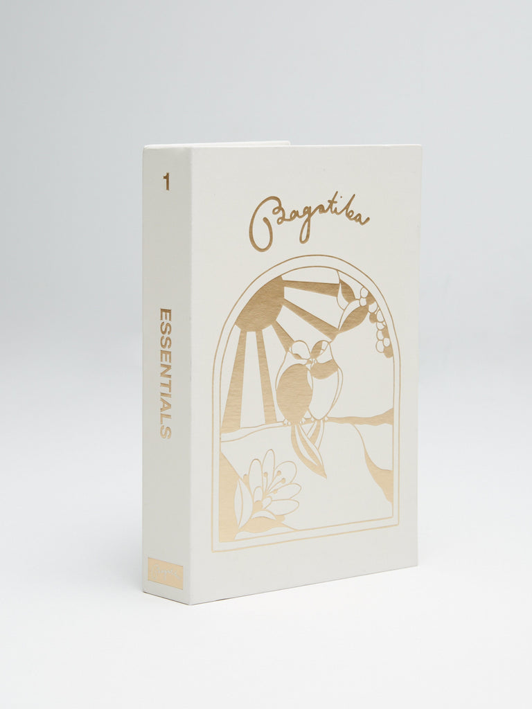 Full view of Bagatiba Book Box gift front on white backdrop Bagatiba