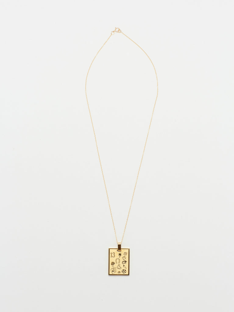 Full view flat lay of Bagatiba Lucky Charm Necklace Bagatiba
