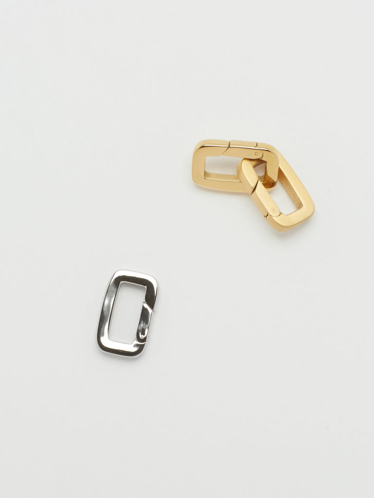 Flat lay of Silver Cara, Gold Cara and Brushed Gold Cara Clip  Bagatiba