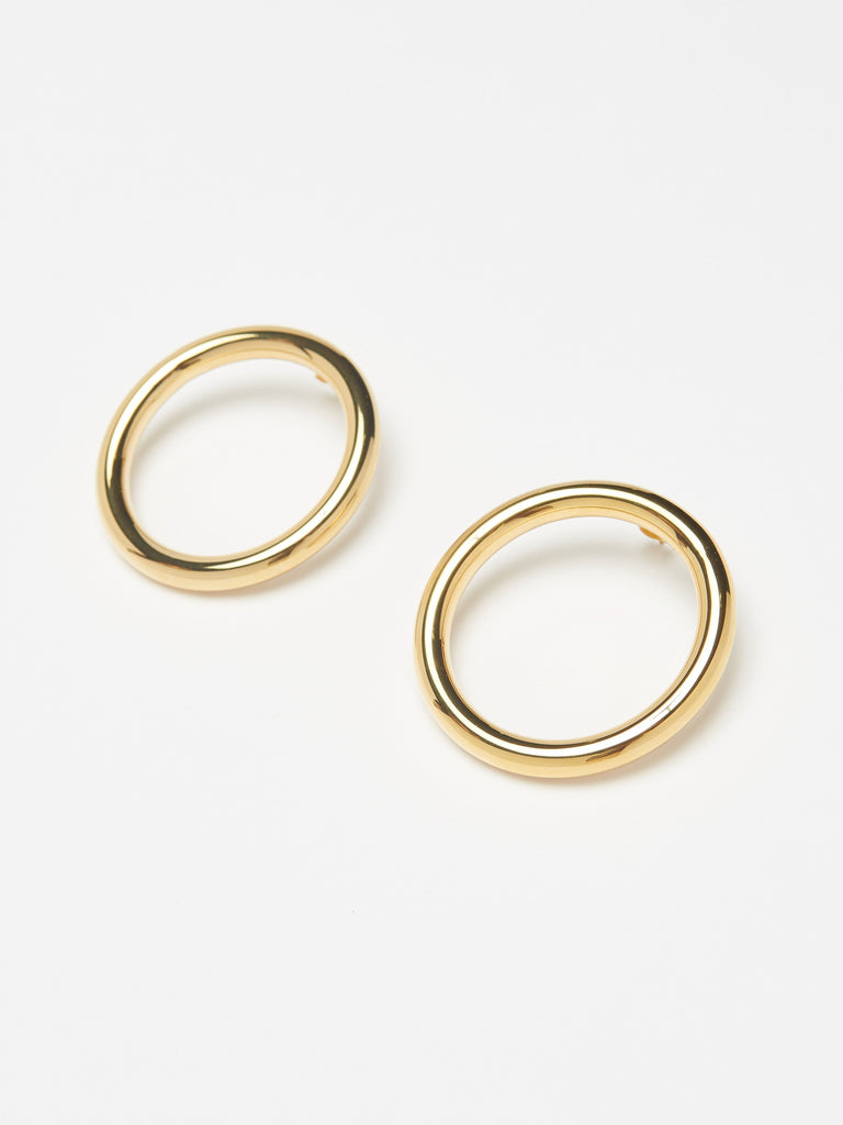 Flay lay view of the Circle Hollow Hoops Earrings bagatiba