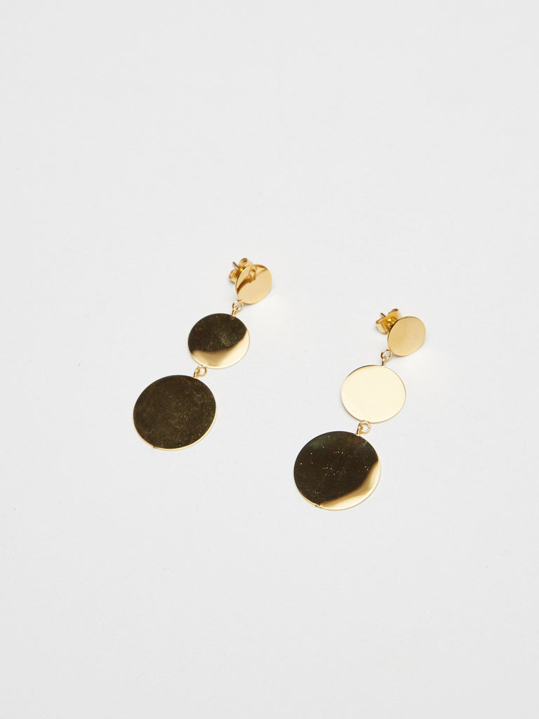 Close up flat lay of Dangle Dot Earrings Earrings Bagatiba