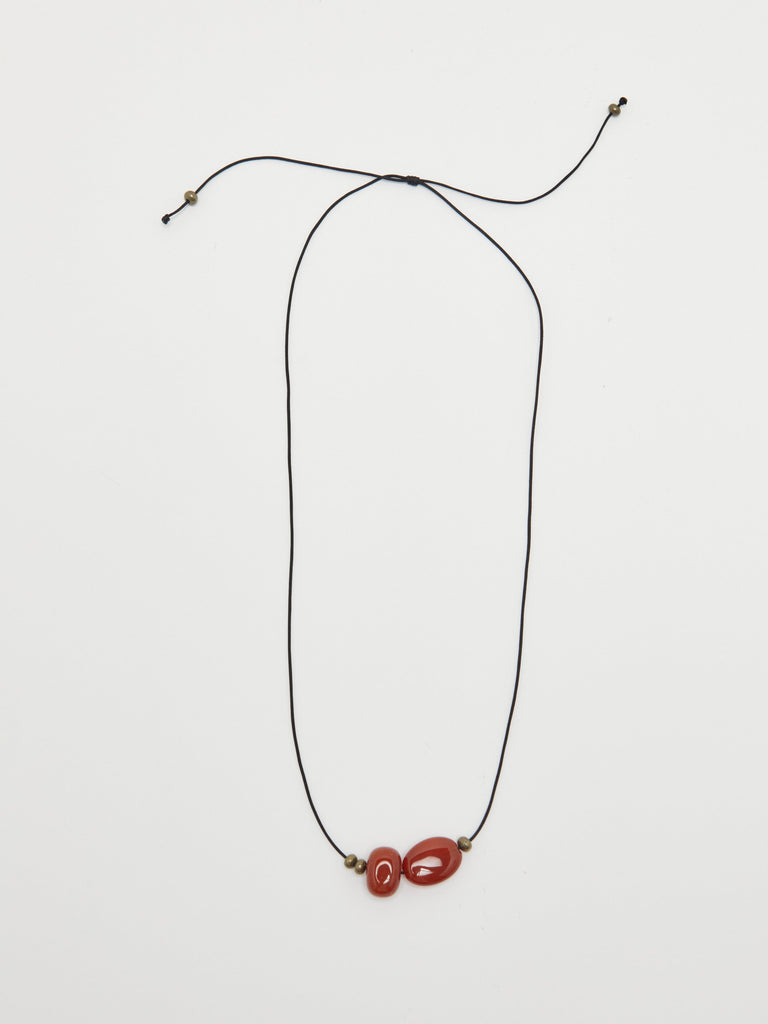 Double Red Agate Necklace necklace flat lay
