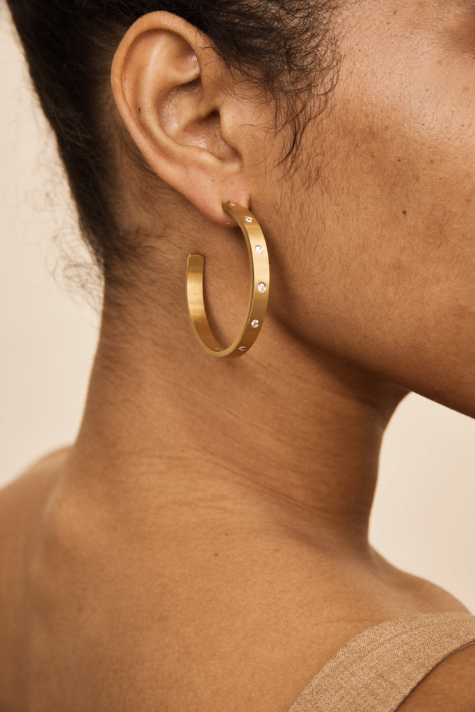 Gemma Diamond Hoops Earrings bagatiba