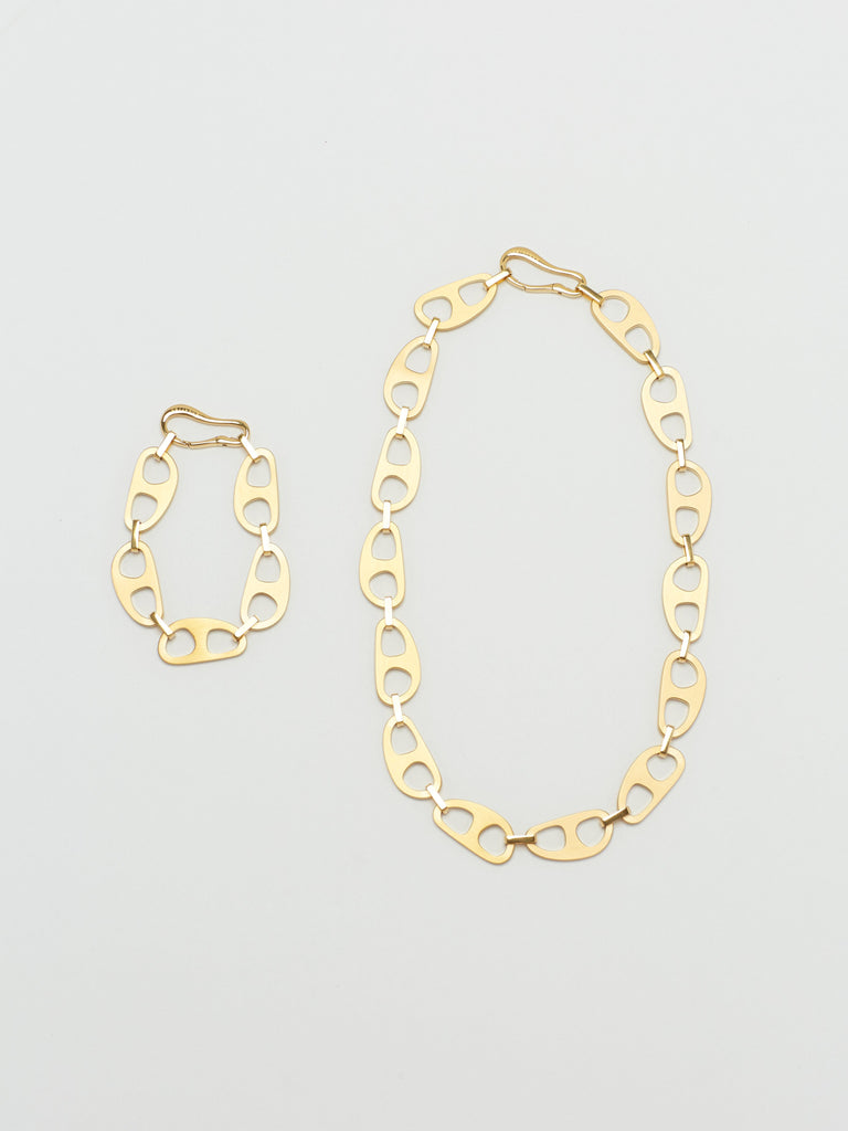 Gold Brushed Tab Necklace Necklace bagatiba