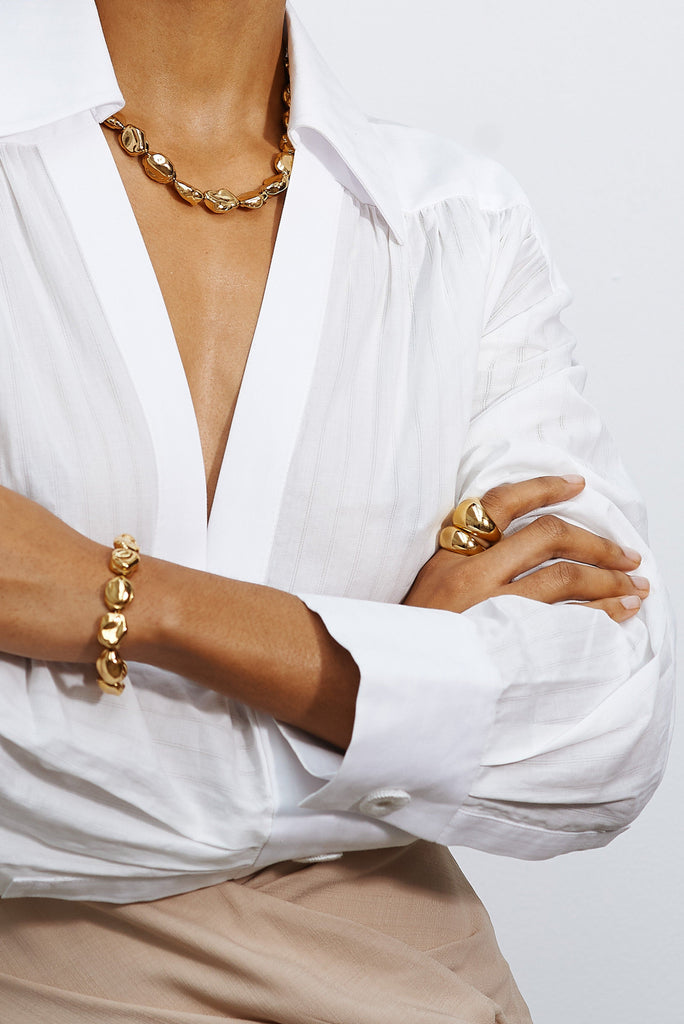 Gold Pearl Necklace Necklace bagatiba