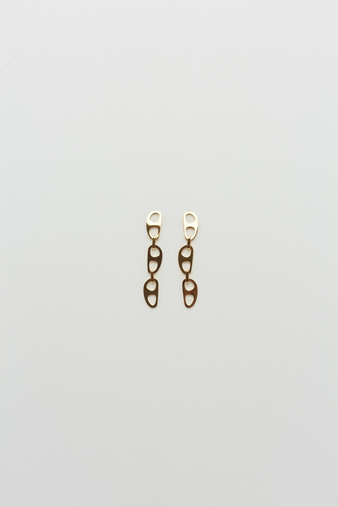 Full view flat lay of Gold Tab Drop Earrings Earrings bagatiba