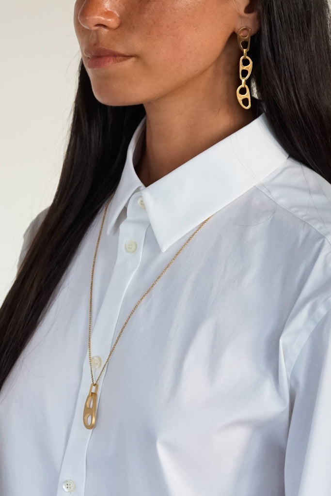 Gold Tab Drop Earrings Earrings bagatiba