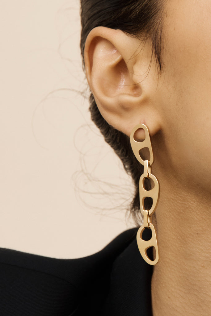 Gold Tab Drop Earrings Earrings bagatiba