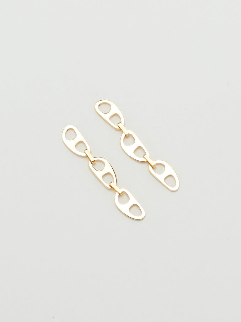 Flat lay view of Gold Tab Drop Earrings Earrings bagatiba