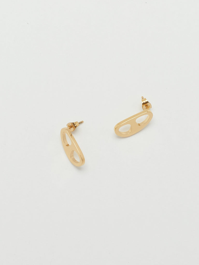 Gold Tab Studs Earrings bagatiba
