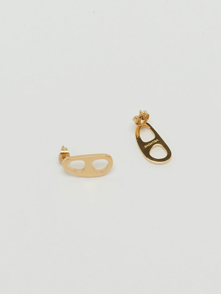 Gold Tab Studs Earrings bagatiba