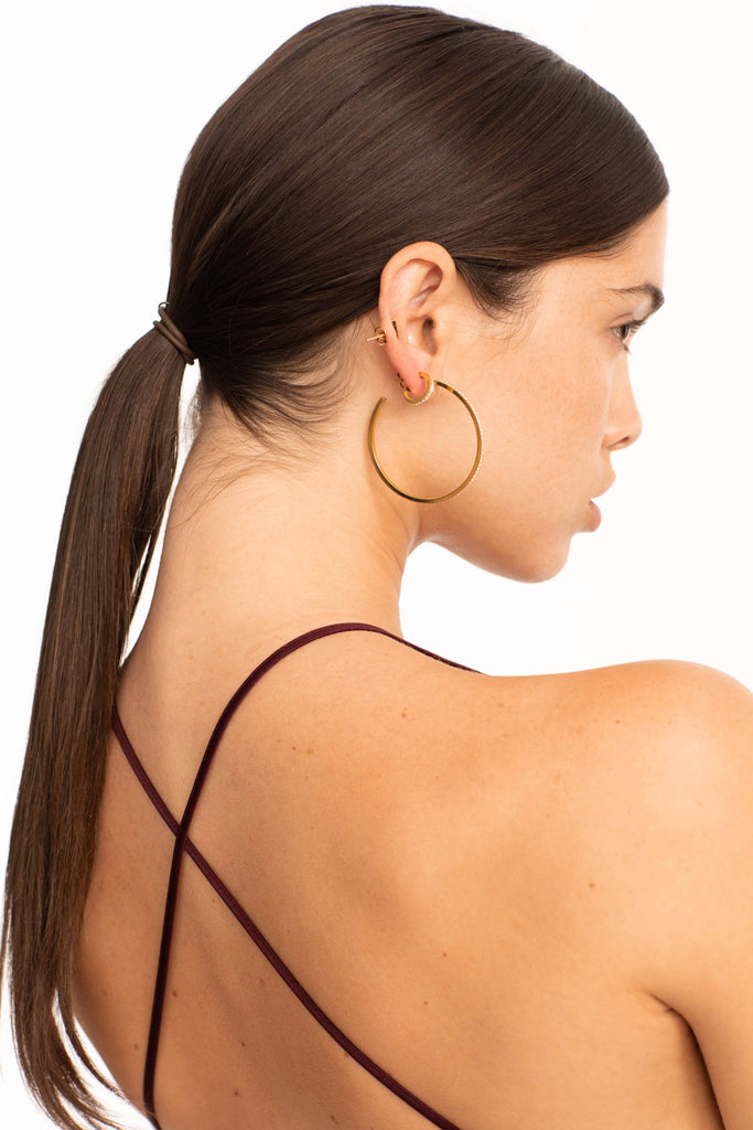 Large Diamond Hoops Earrings Bagatiba