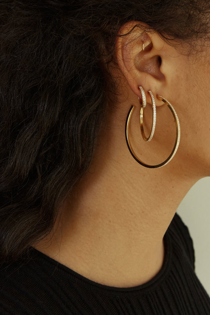Large Diamond Hoops Earrings Bagatiba