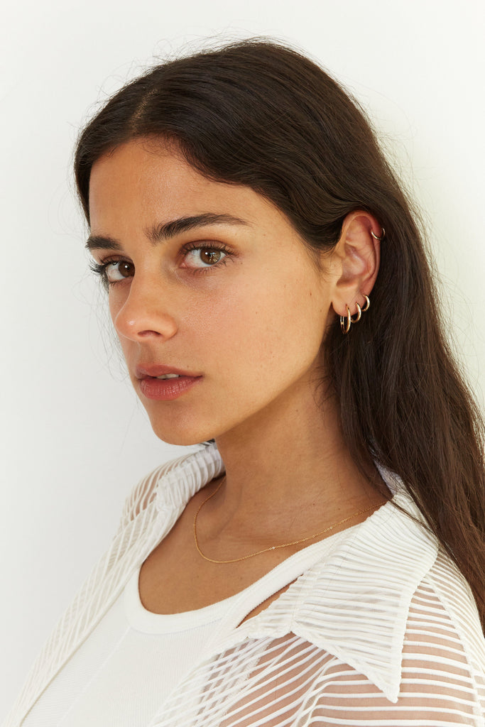 Large Gold Eco Huggies Earrings Bagatiba