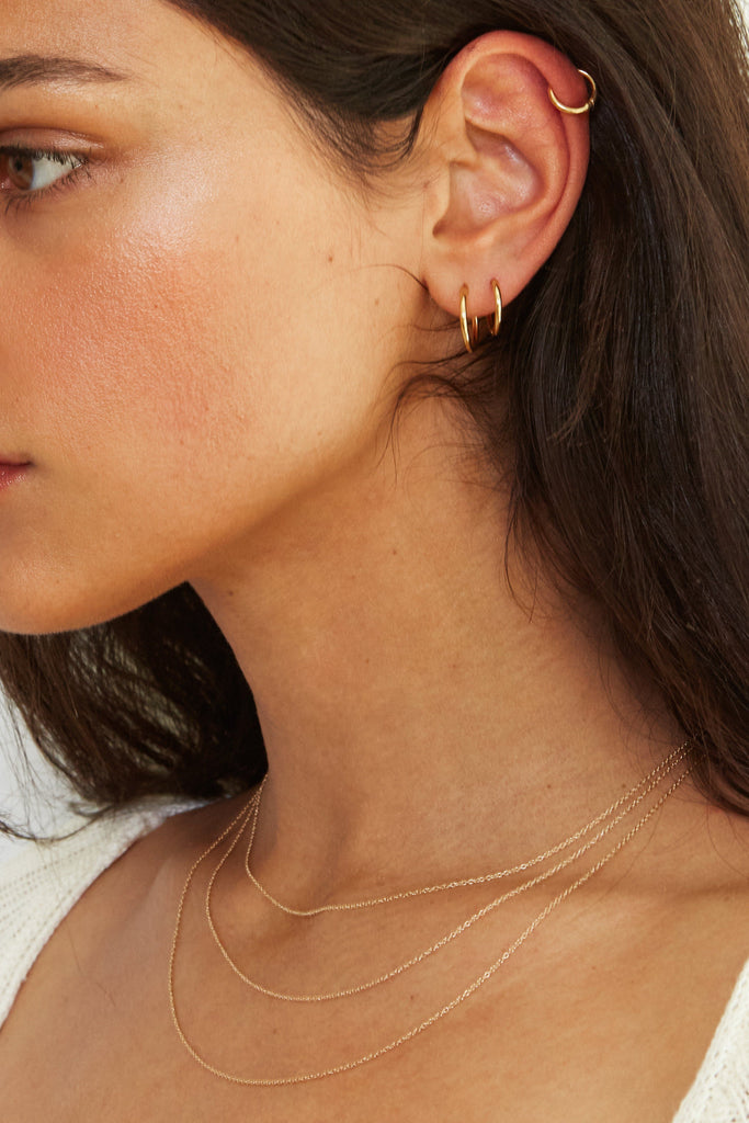 Large Gold Eco Huggies Earrings Bagatiba