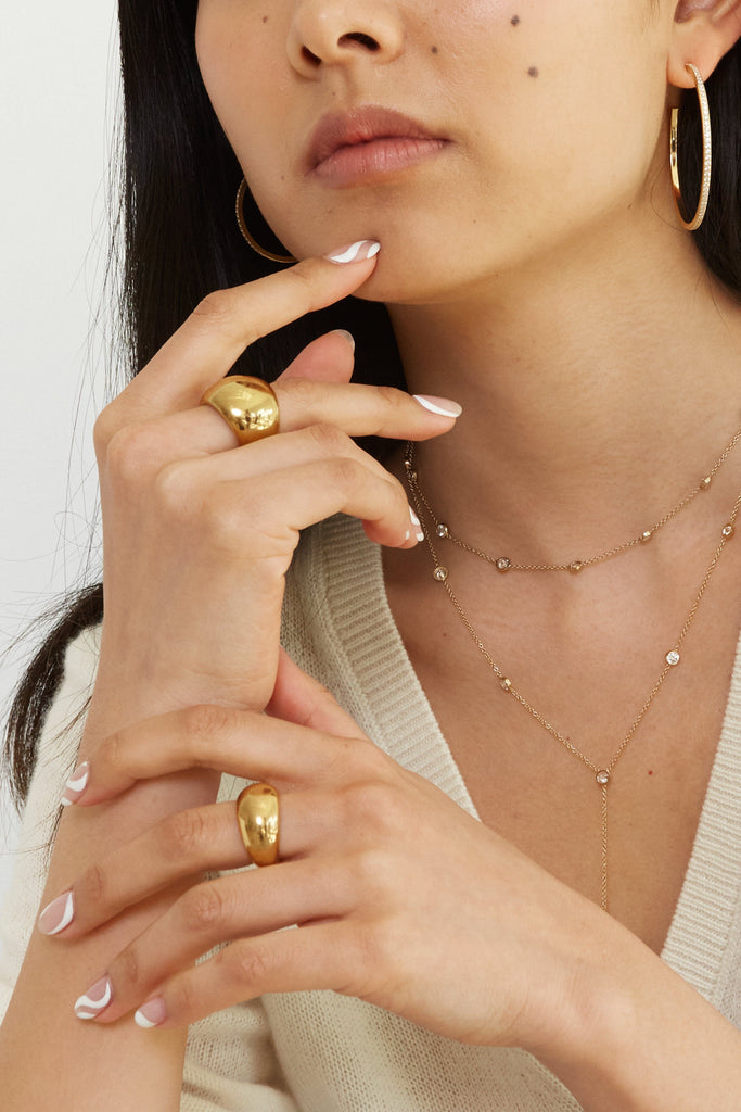 Large Gold Orb Ring Ring bagatiba