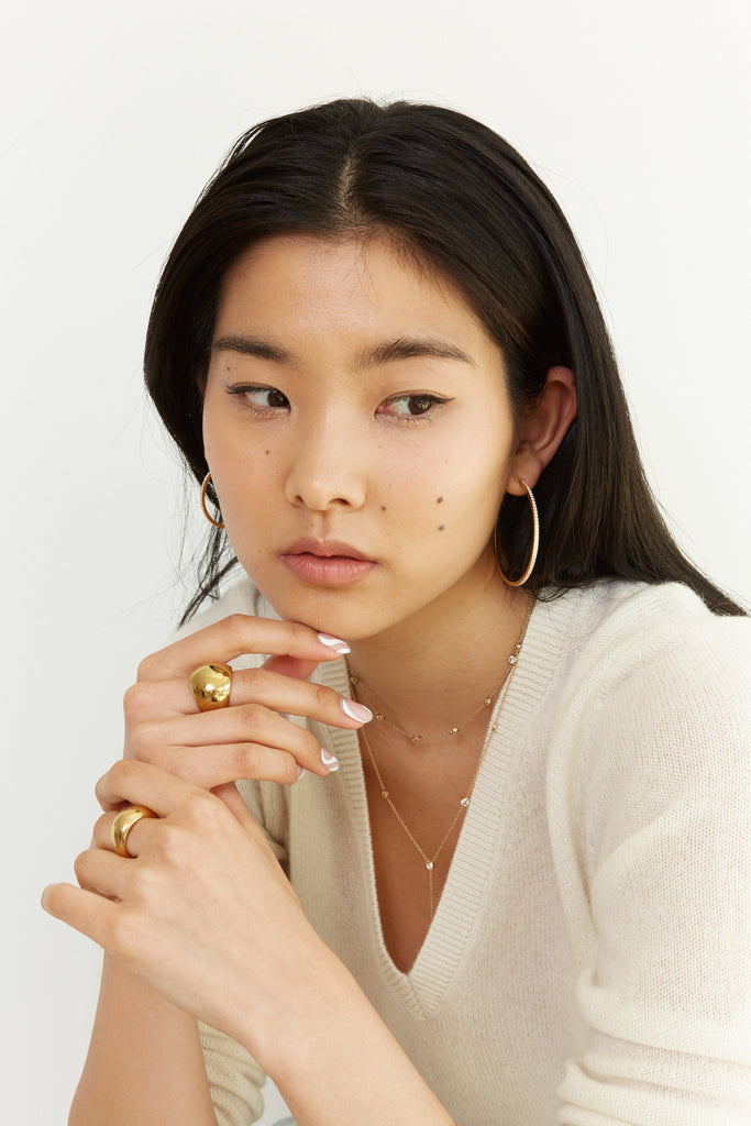 Large Gold Orb Ring Ring bagatiba