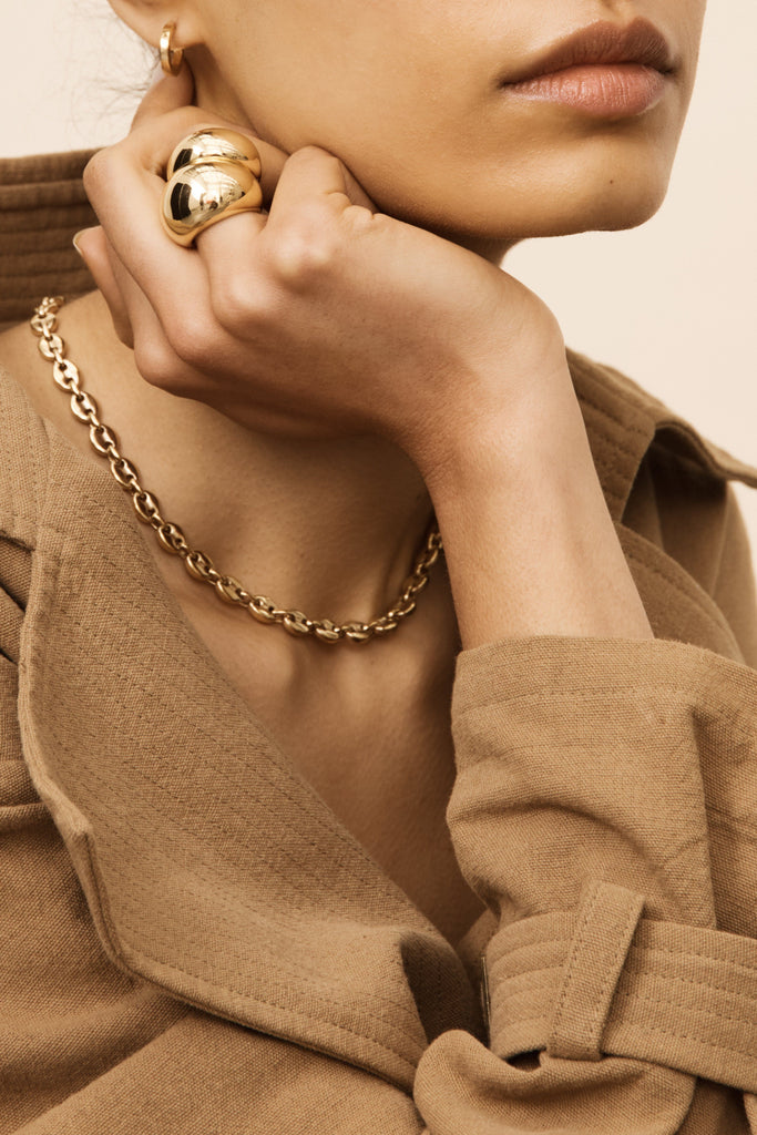 Large Gold Orb Ring Ring bagatiba